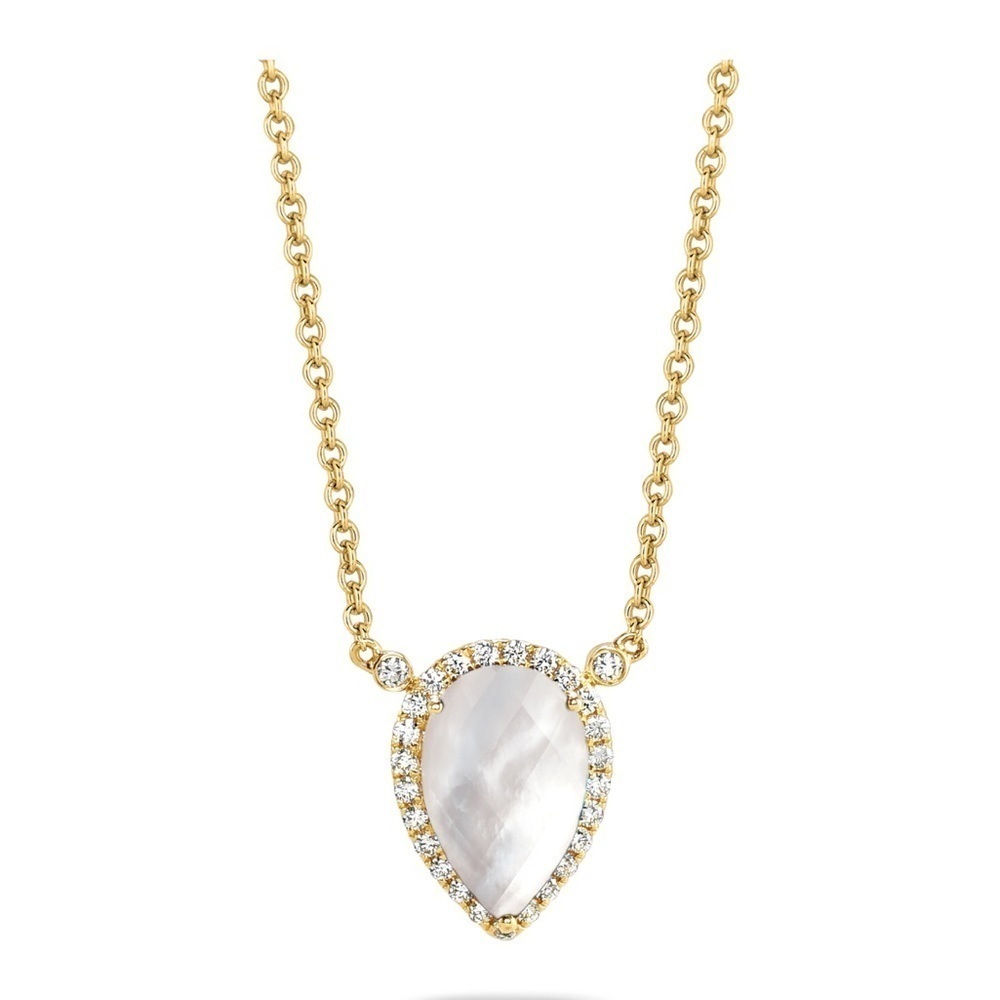 Argento Vivo Sterling Silver Mother of ‎ pearl teardrop necklace